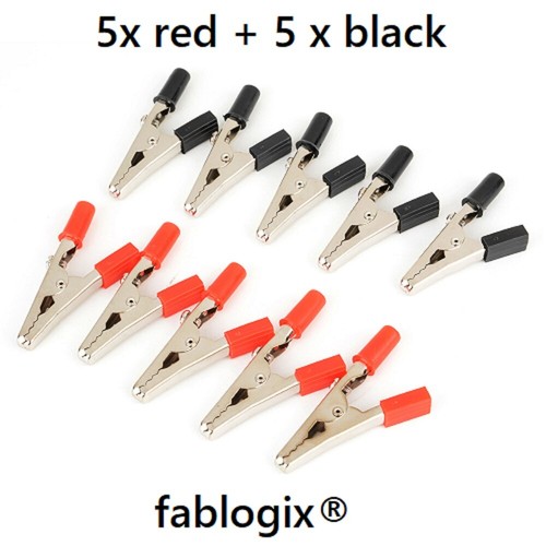 Crocodile clips insulated - crocodile, 5a