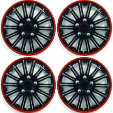 Set of 4 x 15 Inch Black/ Red