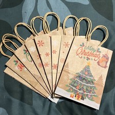 Set Of 8 Brown Paper Gift Bags Lunch Bags 8 Designs