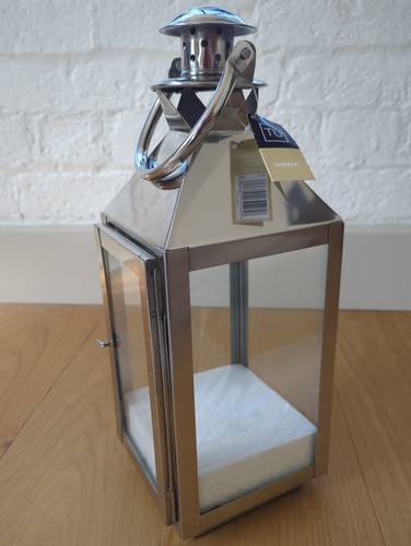 Decorative silver lantern - silver,