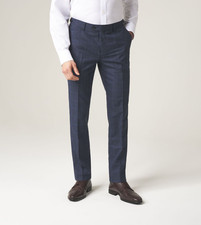 Navy Blue Check Trousers 28R
