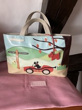 Radley Leather On The Road Bag & Strap for Keys/ Purse +Dust Bag Good Condition 