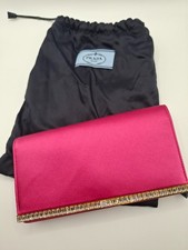 Prada satin finish clutch bag