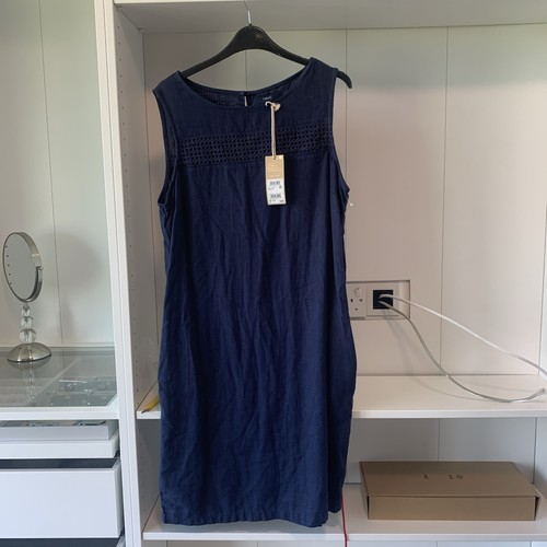 Ladies navy linen dress size - navy,