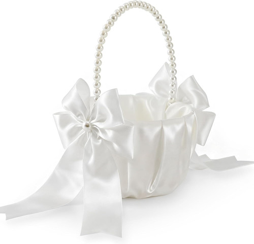 Satin flower girl basket - girl,