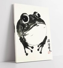 BLACK FROG JAPANESE ILLUSTRATION HOME DECOR FRAMED CANVAS WALL ART PICTURE PRINT