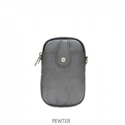 Metallic leather ladies front - metallic,