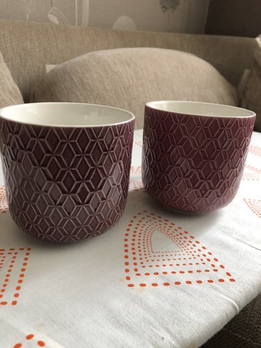 Pair purple geometric - pair, of