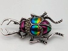 Stag Beetle Scarab Bug Brooch