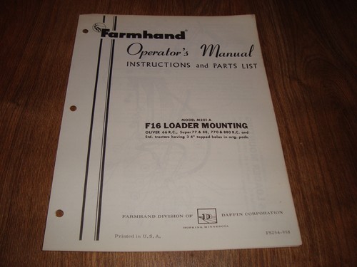 Farmhand model m201 f16 - model, m201-a