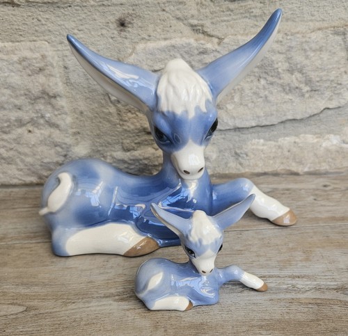 Vintage pair donkeys - vintage,