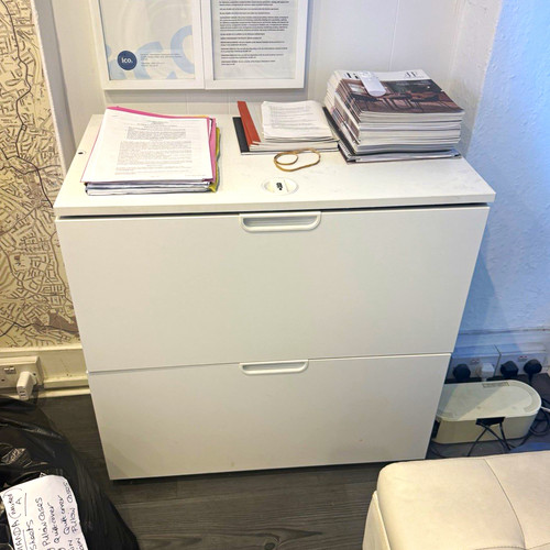 White drawer filing - white, 2-drawer