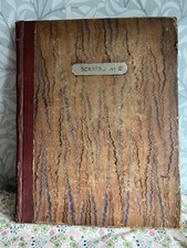 Large Antique Victorian Scrapbook Album 35 x 28cm - 230 Scraps Varied Interests