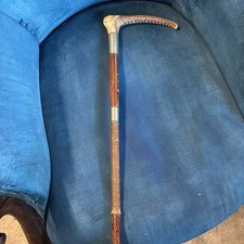 Antique Vintage Riding Crop Horse Hunting With Staghorn Antler Handle