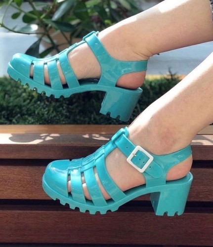 Jelly sandals heel shoes - shoes, heels