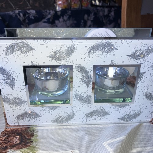 Angel feather double tea light - feather,