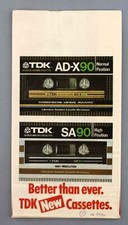 TDK NEW CASSETTES VINTAGE ADVERTISING PAPER BAG IN STYLE OF AIRLINE SICKNESS BAG
