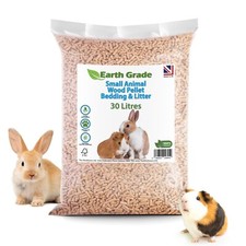 Small Animal Wood Pellet Bedding & Litter Rabbits Guinea Pigs Odour Control 30L