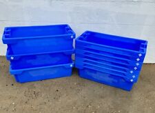 8 x Strong Plastic Stackable Nestable Storage Box 80 x 40 x 23cm Fish Landing