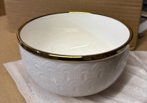 White ceramic gold rim - 10,