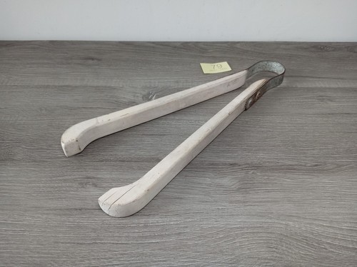 Vintage wooden laundry - wooden, tongs
