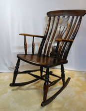Victorian Elm and Beech Windsor Rocking Chair superb patina