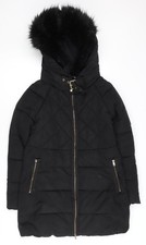 Zara Basic Women's Black Long Puffer Coat Size 12