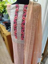 Brand New 3 Piece Chickenkari Designer Salwar Kameez Suit (unstitched)