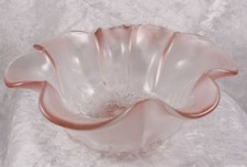 Mikasa Walther Glass Rosella Pink Floral Ruffle Edge Dish Plate 7 inches across