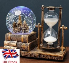 UK Stock New Musical Vintage Snow Globe Music Box Hourglass Timer With Light