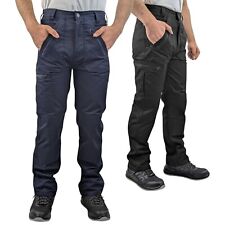 Mens Durable Cargo Multipocket Work Action Trousers with Knee Pad Pocket YKK Zip