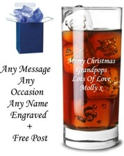 Personalised Engraved Hi ball HIGHBALL mixer spirit BACARDI AND COKE glass gift