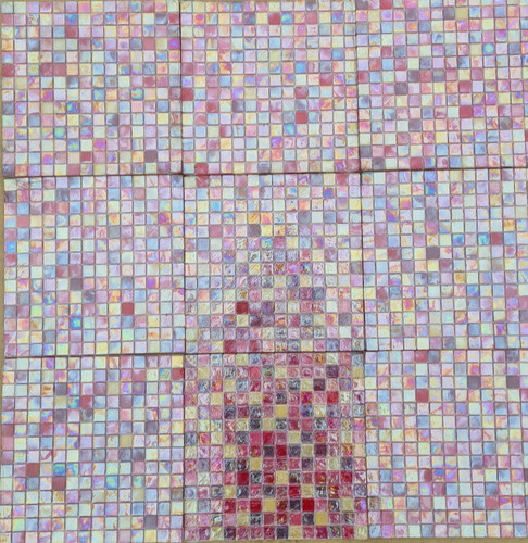 Pink multicolour mosaic - pink,