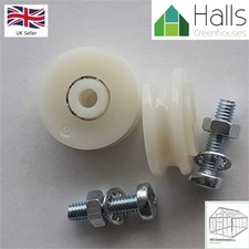 Greenhouse Parts Spares Halls/AGL 22mm Greenhouse Door Wheels with Nuts & Bolts