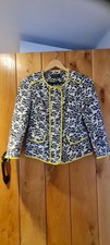 Karen Millen Women's Brocade Black/Cream Smart Occasion Jacket Size 8