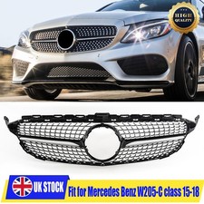 Fit FOR MERCEDES W205 C CLASS C200 C220 C250 C300 DIAMOND GRILL GRILLE 2015-2018