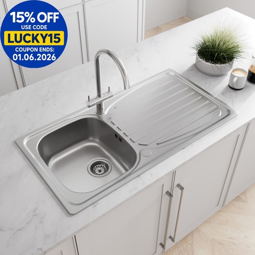 Stainless steel inset kitchen - steel,