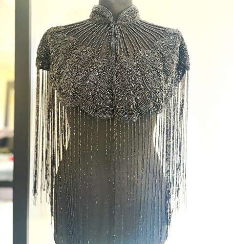 Women black beaded fringe - women’s,