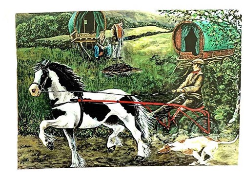 Gypsy horse sulky race - sulky,