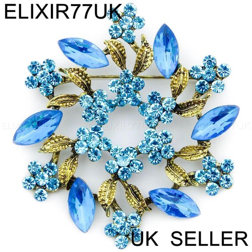 Large blue diamante crystal - blue,