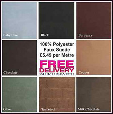 New 100% Polyester Faux Suede Fabric Material Craft Quilting in 8 great colours 