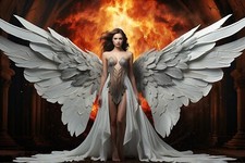 STUNNING ANGEL WINGS CANVAS PICTURE PRINT WALL ART