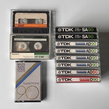 Cassette Tape Bundle X11 TDK SA90 AD90, BASF, Chrome, Sony HF-S