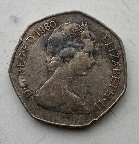 1980 50p coin - well, circulated