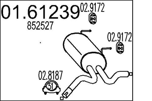 Mts 61239 muffler exhaust - muffler,