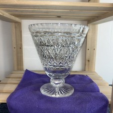 Stuart Style Crystal Cut Glass flared table Posy  Rose Vase 21 Cm X 18 Cm