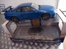 1/18 Bayside Blue Nissan Skyline R34 Diecast Model Car