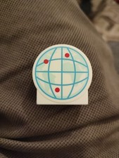 LEGO Duplo 1x2x2 White Round Top Wire Globe Red Dots Pattern Part 14222pb022