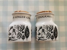 Vintage Arabia Pottery Finland Spice Jar 1970 Ginger & Cinnamon by Esteri Tomula