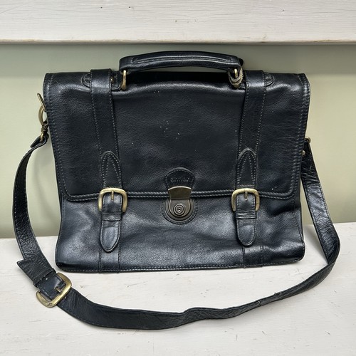 Vintage antler leather satchel - leather,